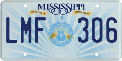 MS license plate LMF306
