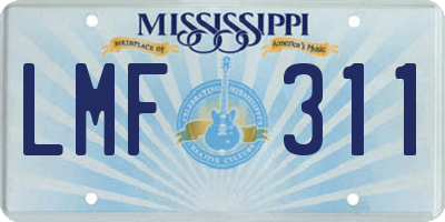 MS license plate LMF311