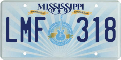 MS license plate LMF318