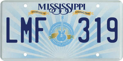 MS license plate LMF319