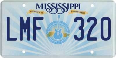 MS license plate LMF320