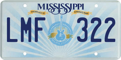 MS license plate LMF322