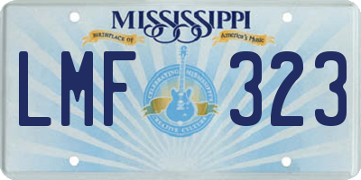 MS license plate LMF323