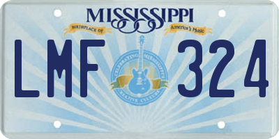 MS license plate LMF324