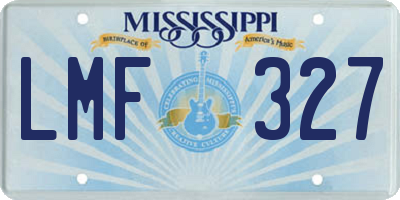 MS license plate LMF327