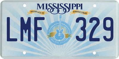 MS license plate LMF329
