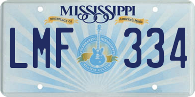 MS license plate LMF334