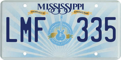 MS license plate LMF335
