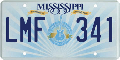 MS license plate LMF341