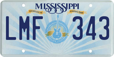 MS license plate LMF343