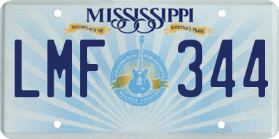 MS license plate LMF344