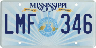 MS license plate LMF346
