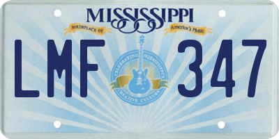 MS license plate LMF347