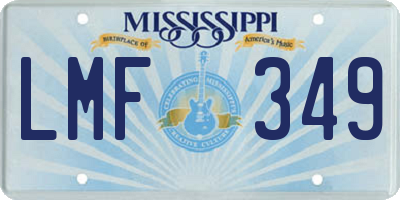 MS license plate LMF349