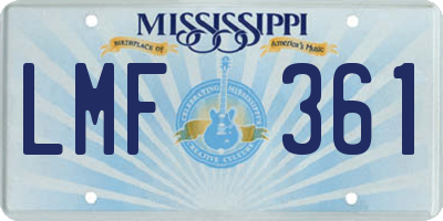 MS license plate LMF361