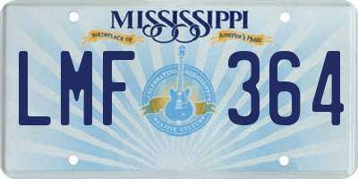 MS license plate LMF364