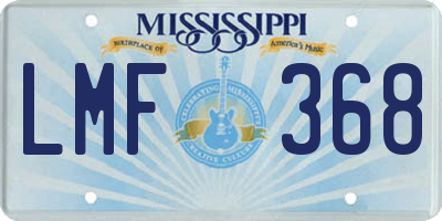 MS license plate LMF368
