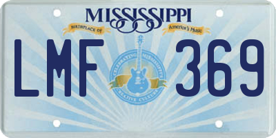 MS license plate LMF369