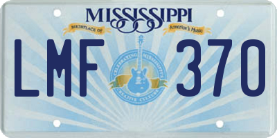 MS license plate LMF370