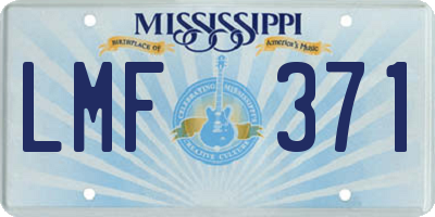 MS license plate LMF371