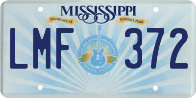 MS license plate LMF372