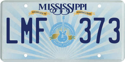 MS license plate LMF373