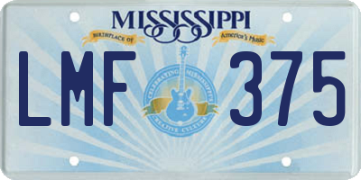 MS license plate LMF375
