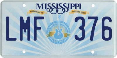 MS license plate LMF376