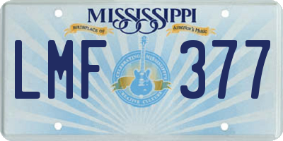 MS license plate LMF377