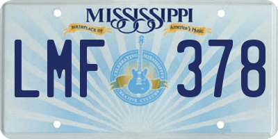 MS license plate LMF378