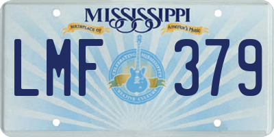MS license plate LMF379