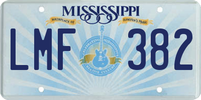 MS license plate LMF382