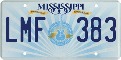 MS license plate LMF383