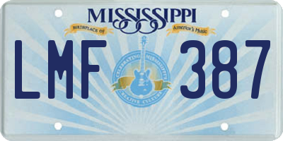 MS license plate LMF387