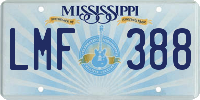 MS license plate LMF388