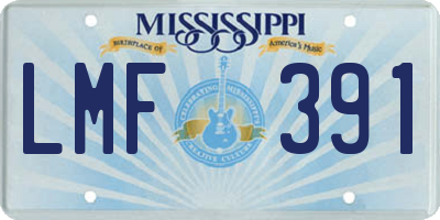 MS license plate LMF391