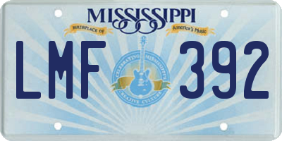 MS license plate LMF392