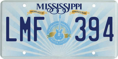 MS license plate LMF394
