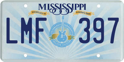 MS license plate LMF397