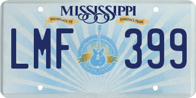 MS license plate LMF399