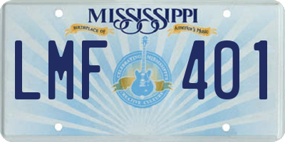 MS license plate LMF401