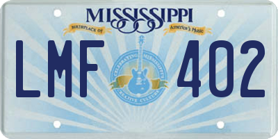 MS license plate LMF402