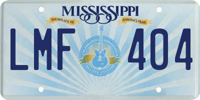 MS license plate LMF404