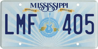 MS license plate LMF405