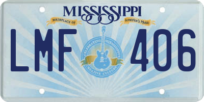MS license plate LMF406