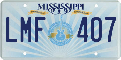 MS license plate LMF407