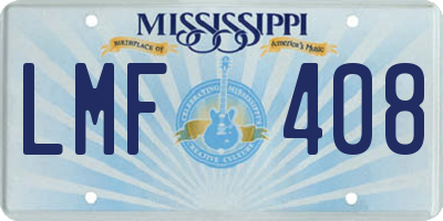 MS license plate LMF408