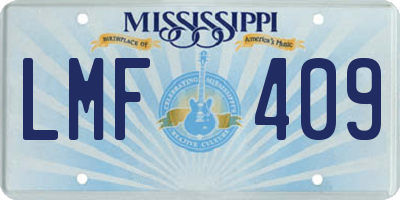 MS license plate LMF409