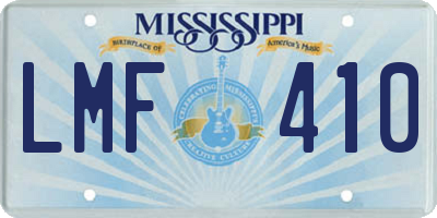 MS license plate LMF410