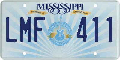 MS license plate LMF411
